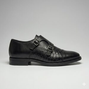 Python Monk Strap Black Formal Shoe