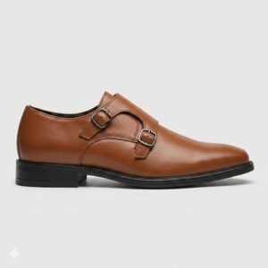 Double Monk Strap Tan Formal Shoe