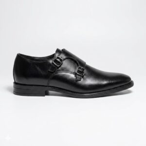 Double Monk Strap Black Formal Shoe