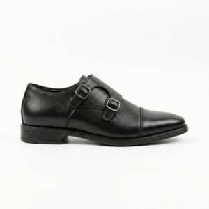 Double Monk Strap Black Formal Shoe